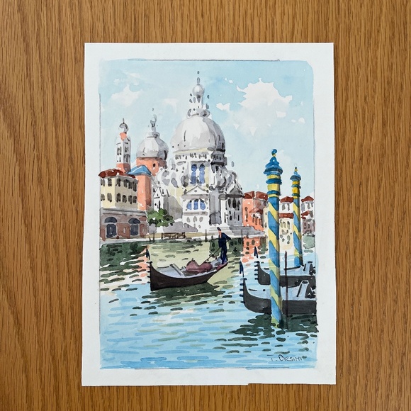 SET OF 2 WATERCOLORS OF VENICE ITALY VINTAGE - Picture 1 of 2
